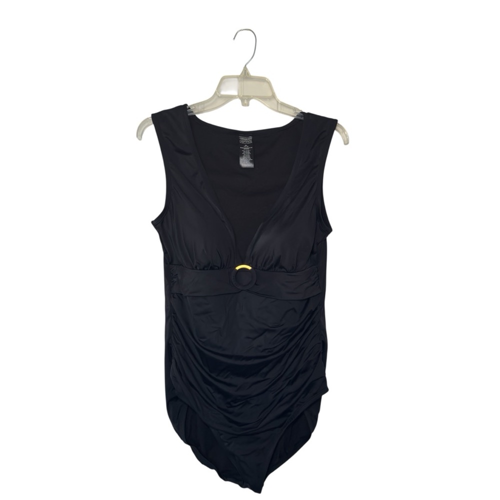 Embrace Your Curves Miraclesuit Brand XL Black Amelia O Ring 1 Piece Swimsuit - Picture 3 of 8